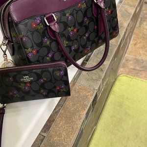New Coach handbag with matching wallet, and coin purse